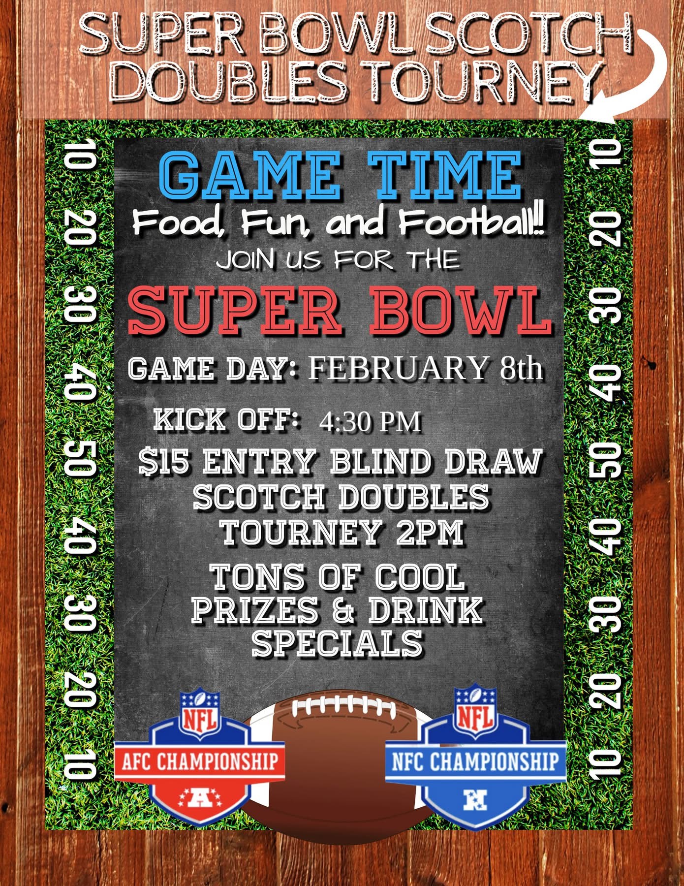 Super Bowl Sunday Blind Draw Scotch Doubles